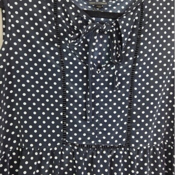 Coco + Carmen Sleeveless Polka dot Front Tie Peplum Tank Top Size S/M - Picture 2 of 7